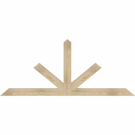 Ekena Millwork Saratoga Rough Sawn Timber Gable Bracket, Douglas Fir, 72"W x 30"H x 2"D x 4"F, 10/12 Pitch GBW072X30X0204SAR00RDF